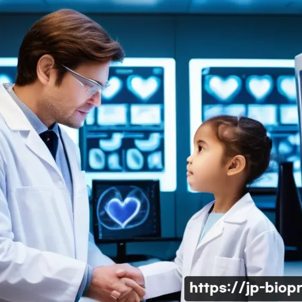 바이오프린팅이 의료 혁신에 미치는 영향 - **Prompt:** A futuristic, brightly lit laboratory where cutting-edge medical science is unfolding. I...