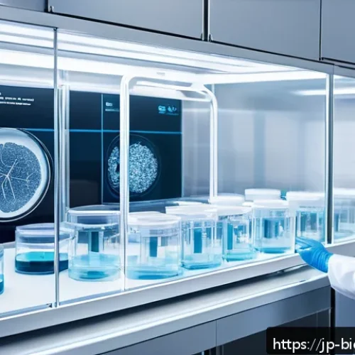 바이오프린팅을 통한 환자 맞춤형 치료 방법 - A cutting-edge bioprinting laboratory scene in a modern Japanese hospital, showcasing a sleek 3D bio...