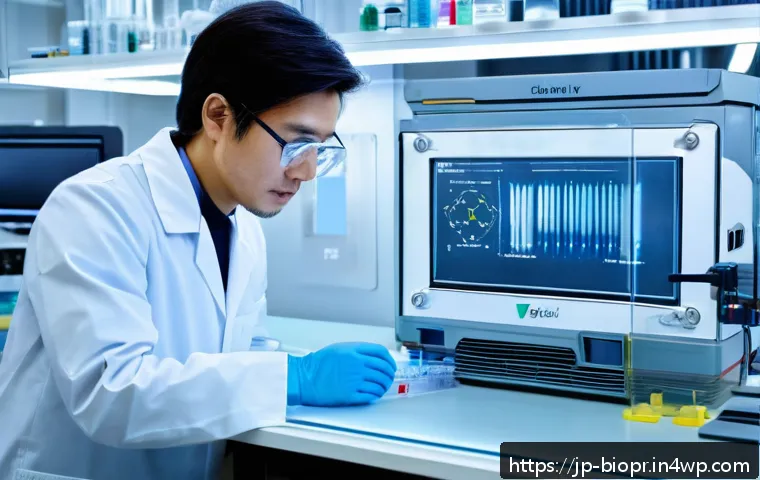 바이오프린팅 기술의 도전 과제 및 해결 방안 - A highly detailed scientific illustration of a bioprinting laboratory scene, showcasing a researcher...